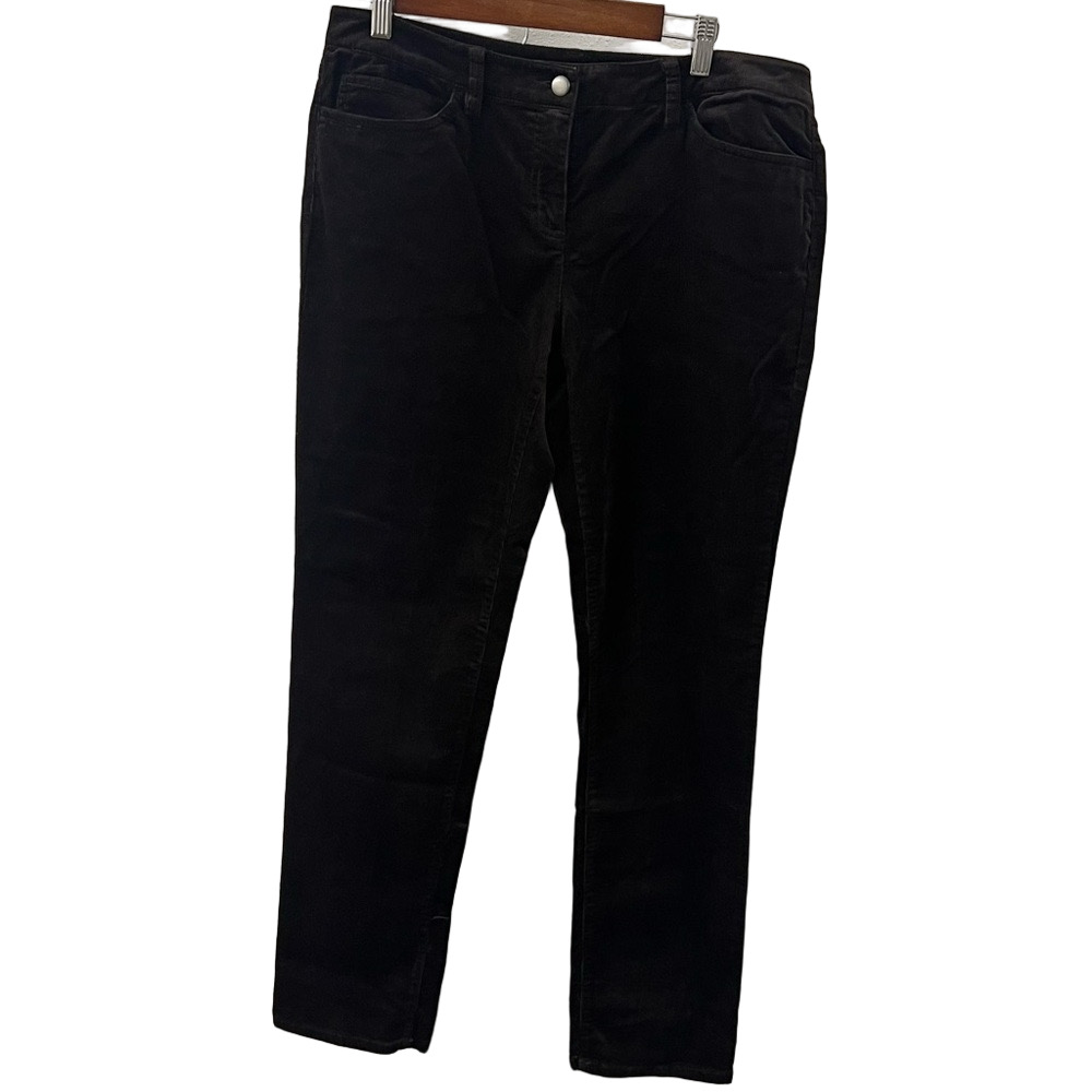 Eileen Fisher Dark Brown Corduroy Straight Leg Pants Size 10